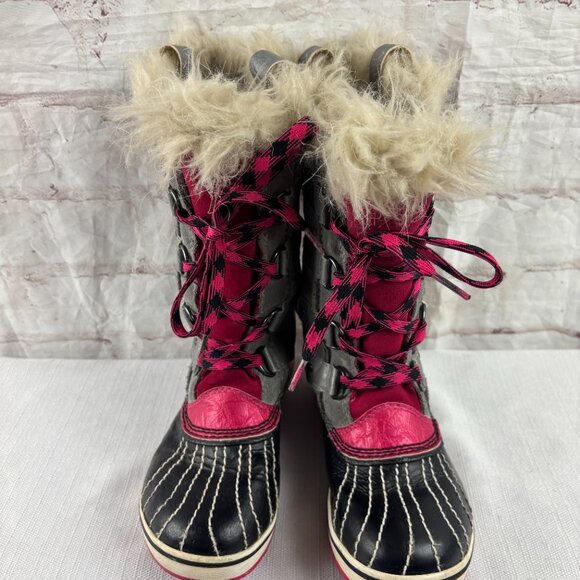 Sorel Youth Girls 1 Joan Of Arctic Suede Insulated Faux Fur Winter Snow Boots - Picture 5 of 12